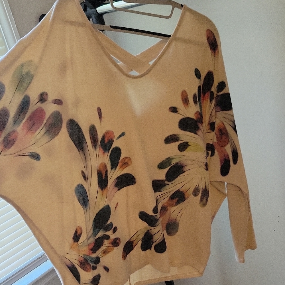 Elegant Cream Floral Women's Tunic